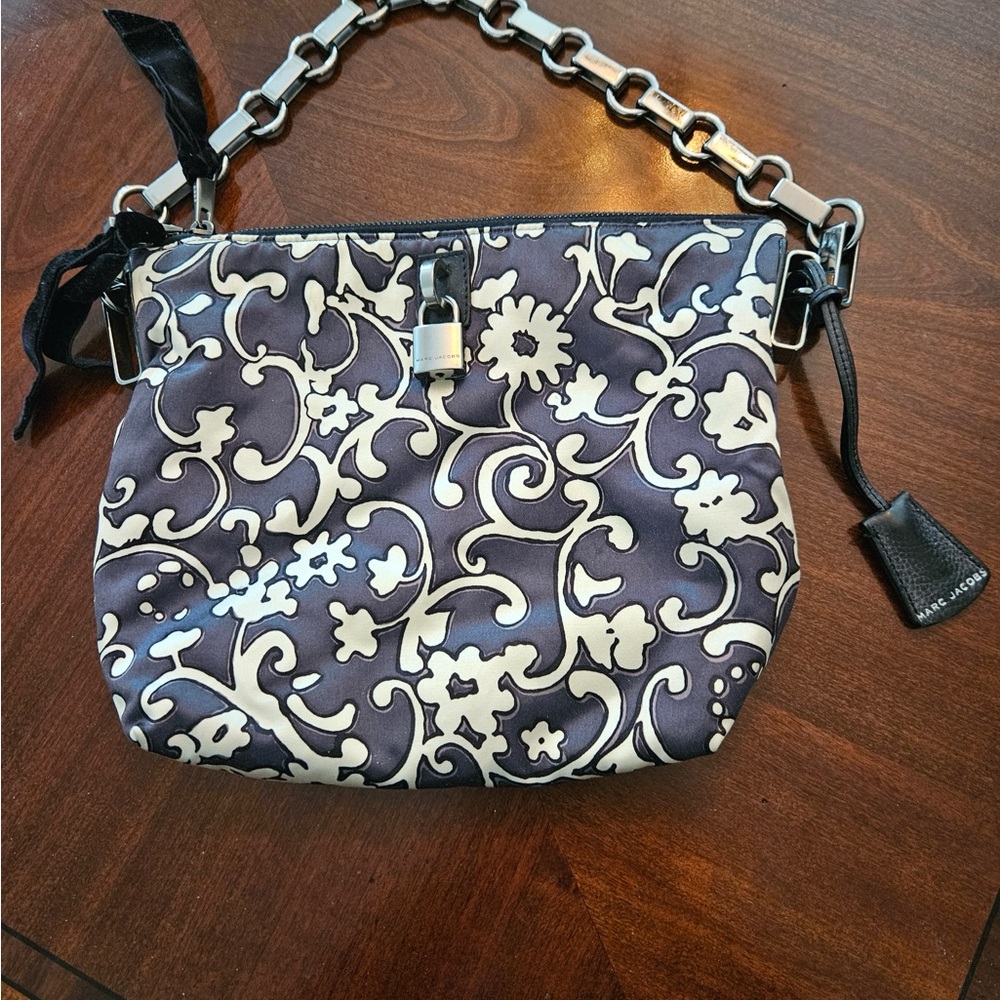 Marc Jacobs satin cartoon paisley bag in navy